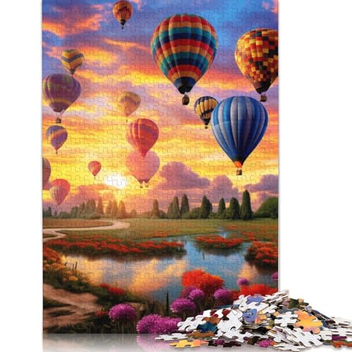 Puzzle für Erwachsene mit 1000 Teilen, Bunte Heißluftballons, Puzzle aus Pappe, Puzzle für Erwachsene, Geschenke, Größe: 38 x 26 cm von LiJianXXS