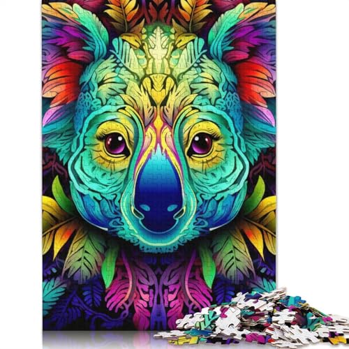 Puzzle für Erwachsene mit 1000 Teilen, farbenfrohes Koala-Kunstpuzzle für Erwachsene, Kartonpuzzle, Lernspiel für Erwachsene und Kinder, Größe 38 x 26 cm von LiJianXXS