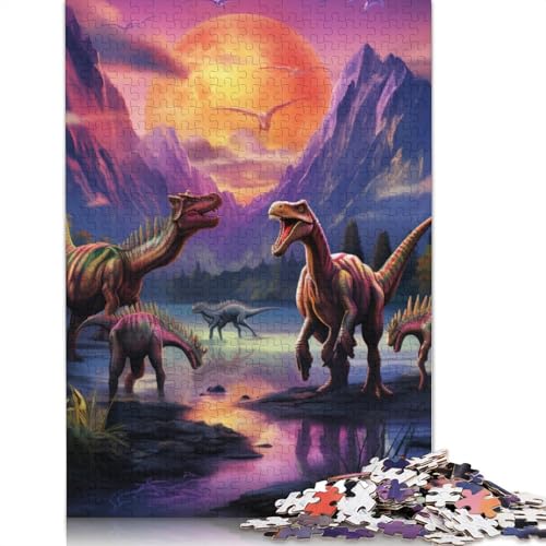 Puzzle für Erwachsene und Kinder, 1000 Teile, Dinosaurierwelt-Puzzle für Erwachsene, Puzzle aus Karton, tolles Geschenk für Erwachsene, Größe: 38 x 26 cm von LiJianXXS