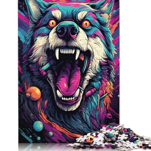 Puzzle für Erwachsene und Kinder, 1000 Teile, Husky-Tierpuzzle für Erwachsene, Holzpuzzle, lustige Puzzlespiele, 75 x 50 cm von LiJianXXS