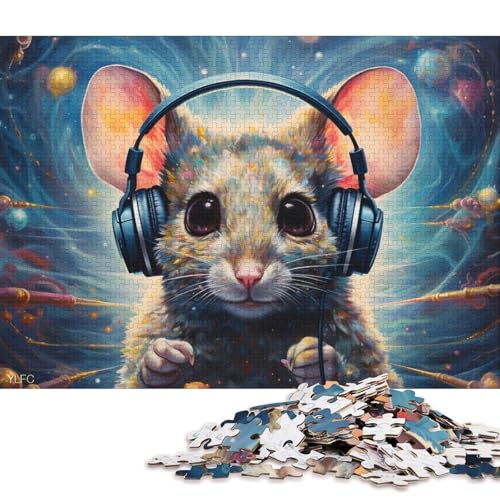 Puzzle für Erwachsene und Kinder, 1000 Teile, Kunst-Tiermaus-Puzzle für Erwachsene, Holzpuzzle, dekomprimierendes geistiges Lernspielzeug (Größe 75 * 50 cm) von LiJianXXS