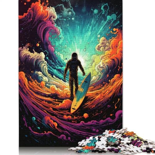 Puzzle für Erwachsene und Kinder, 1000 Teile, Psychedelischer Weltraumsurfer, Puzzle für Erwachsene, Holzpuzzle, lustige Puzzlespiele, 75 x 50 cm von LiJianXXS