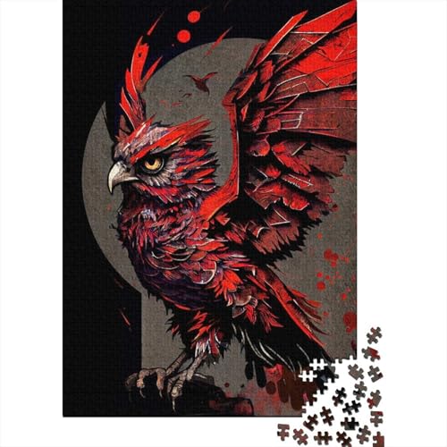 Puzzle für Erwachsene und Kinder, 1000 Teile, Roter Adler, Puzzle für Holzpuzzle, tolles Geschenk für Erwachsene, Größe: 75 x 50 cm von LiJianXXS