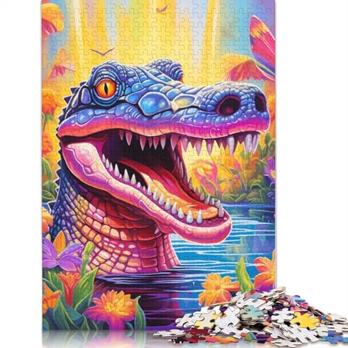 Puzzle für Erwachsene und Kinder, 1000 Teile, Tier-Nilkrokodile, Puzzle für Erwachsene, Puzzle aus Karton, tolles Geschenk für Erwachsene, Größe: 38 x 26 cm von LiJianXXS