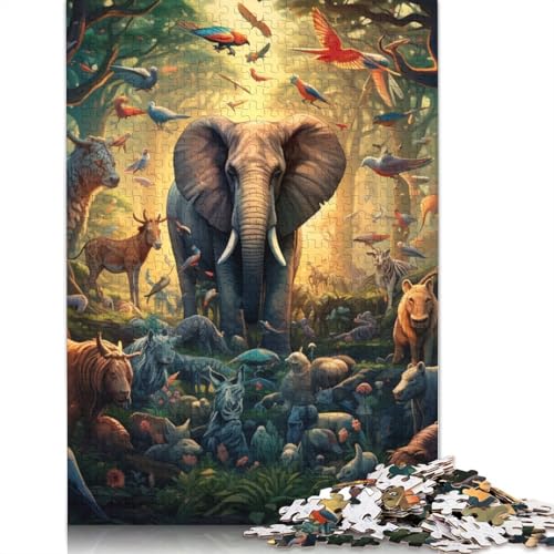 Puzzle für Erwachsene und Kinder, 1000 Teile, Tierparty-Puzzle für Erwachsene, Puzzle aus Karton, tolles Geschenk für Erwachsene, Größe: 38 x 26 cm von LiJianXXS