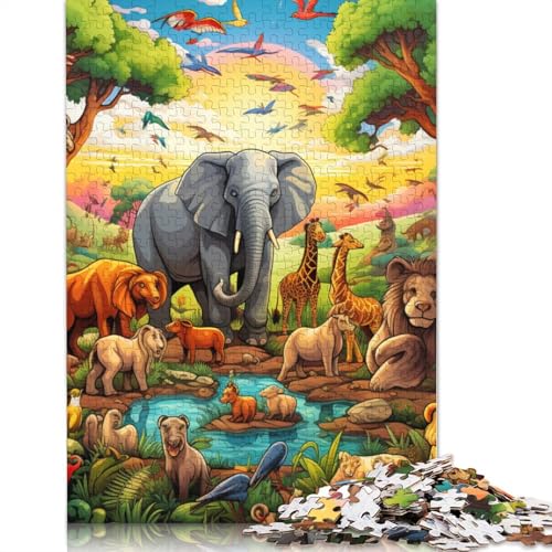 Puzzle für Erwachsene und Kinder, Afrikanischer Leopard, 1000 Teile, Holzpuzzle für Erwachsene und Kinder ab 12 Jahren, anspruchsvolles Spiel, Geschenke, Größe: 75 x 50 cm von LiJianXXS