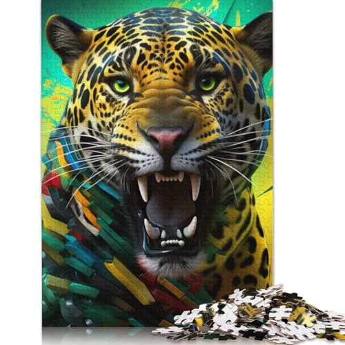 Puzzle für Erwachsene und Kinder, Afrikanischer Leopard, Puzzle für Erwachsene, 1000 Puzzleteile aus Pappe, für Erwachsene und Kinder ab 12 Jahren, Spielzeug, Denkspiel, Größe: 38 x 26 cm von LiJianXXS