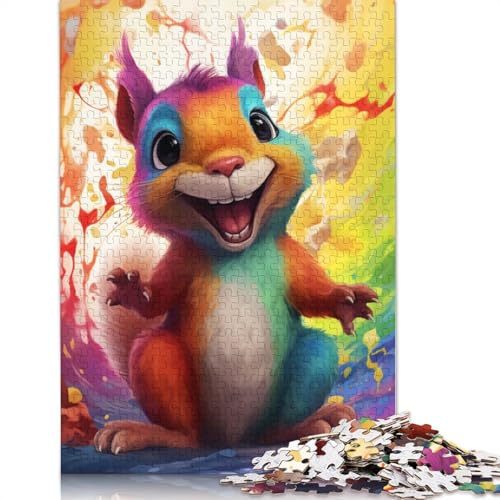 Puzzle für Erwachsene und Kinder, Kunst, süßes Eichhörnchen-Puzzle für Erwachsene, 1000 Teile, Holzpuzzle für Erwachsene und Kinder ab 12 Jahren, Spielzeug, Denkspiel, Größe: 75 x 50 cm von LiJianXXS