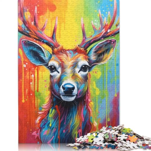 Puzzle für Erwachsene und Kinder, Kunst-Elch-Puzzle für Erwachsene, 1000 Puzzleteile aus Pappe für Erwachsene und Kinder ab 12 Jahren, Spielzeug, Denkspiel, Größe: 38 x 26 cm von LiJianXXS