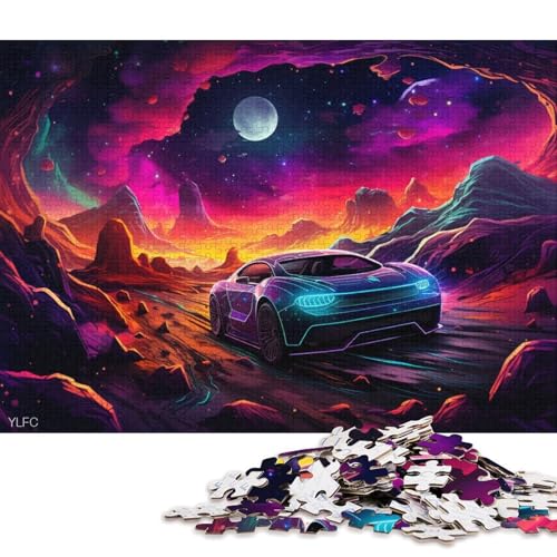 Puzzle für Erwachsene und Kinder, Sportwagen im Weltraum, 1000 Teile, Puzzle aus Karton, geeignet für Erwachsene und Kinder ab 12 Jahren, anspruchsvolles Spielgeschenk 38x26cm/1000 Teile von LiJianXXS