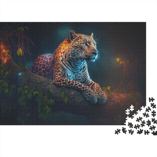 Puzzle für Erwachsene und Kinder, Tier-Leoparden, 1000 Teile, Puzzle für Erwachsene, Holzpuzzle für Erwachsene und Kinder ab 12 Jahren, Lernpuzzle, Familienspiel, Größe 50 x 75 cm von LiJianXXS