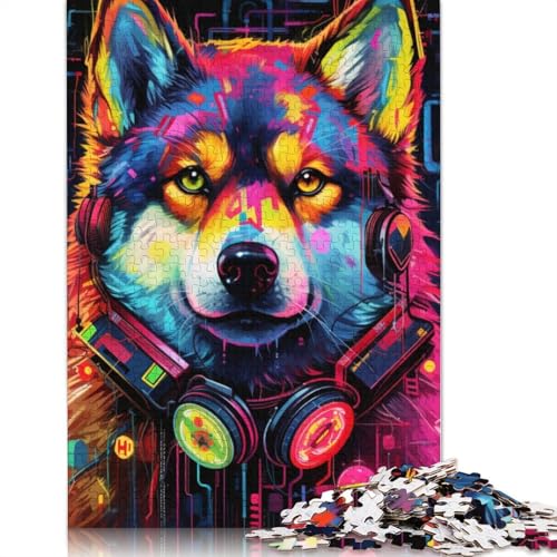 Puzzle für Erwachsene und Kinder, Tier-Puzzle, Bunte Hunde, Puzzle für Erwachsene, 1000 Teile, Kartonpuzzle für Erwachsene und Kinder ab 12 Jahren, Spielzeug, Denkspiel, Größe: 38 x 26 cm von LiJianXXS