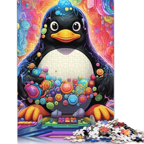 Puzzle für Erwachsene und Kinder, Tierpinguine, 1000 Teile, Puzzle aus Holz für Erwachsene und Kinder ab 12 Jahren, anspruchsvolles Spiel, Geschenke, Größe: 75 x 50 cm von LiJianXXS