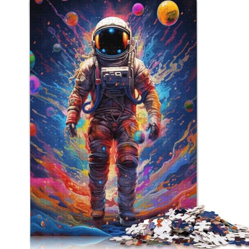 Puzzle für Erwachsene und Kinder, farbenfrohes Astronauten-Puzzle für Erwachsene, 1000 Puzzleteile aus Pappe für Erwachsene und Kinder ab 12 Jahren, Spielzeug, Denkspiel, Größe: 38 x 26 cm von LiJianXXS