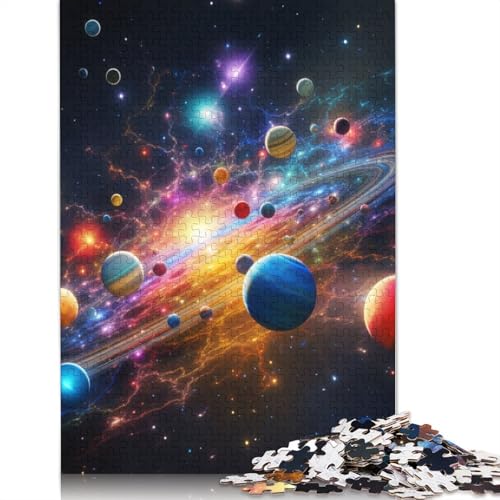 Puzzle für Erwachsene und Kinder, farbenfrohes Universum, Puzzle für Erwachsene, 1000 Puzzleteile aus Pappe für Erwachsene und Kinder ab 12 Jahren, Spielzeug, Denkspiel, Größe: 38 x 26 cm von LiJianXXS