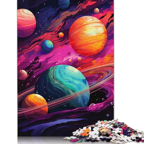 Puzzle für Erwachsene und Kinder, farbenfrohes Universum, Puzzle für Erwachsene, 1000 Teile, Holzpuzzle für Erwachsene und Kinder ab 12 Jahren, Spielzeug, Denkspiel, Größe: 75 x 50 cm von LiJianXXS