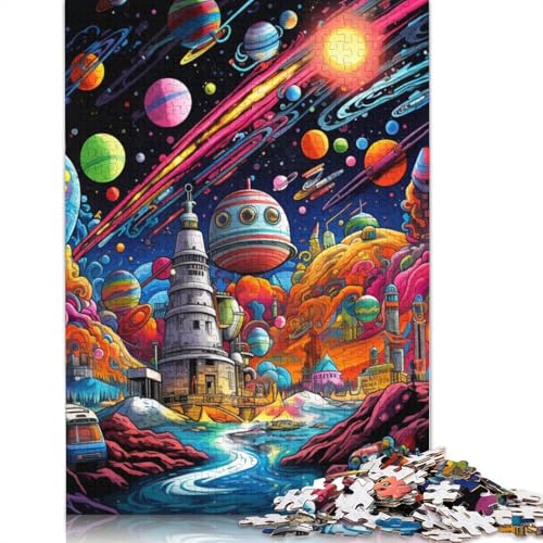 Puzzle für Erwachsene und Kinder, farbenfrohes Universum, Puzzle für Erwachsene, 1000 Teile, Holzpuzzle für Erwachsene und Kinder ab 12 Jahren, Spielzeug, Denkspiel, Größe: 75 x 50 cm von LiJianXXS