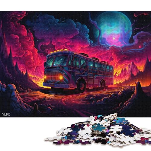 Puzzle für Erwachsene und Kinder, farbige Feuerwehrautos, Puzzle für Erwachsene, 1000-teiliges Holzpuzzle für 12-Jährige, Heimdekorationspuzzle 75x50cm/1000 Teile von LiJianXXS