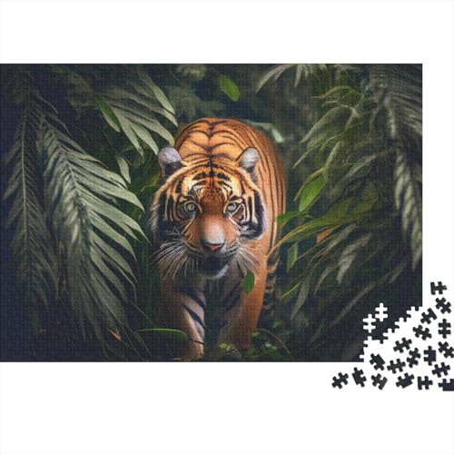 Puzzle für Erwachsene und Kinder Tiger im Dschungel, 1000 Teile, Puzzle für Erwachsene, Holzpuzzle für Erwachsene und Kinder ab 12 Jahren, Lernpuzzle, Familienspiel, Größe 50 x 75 cm von LiJianXXS