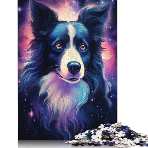 Puzzle für Kinder, Border-Collie-Hund, Erwachsenen-Puzzle 1000, Kartonpuzzle für Erwachsene, Familie, tolles Geschenk für Erwachsene, 38 x 26 cm von LiJianXXS