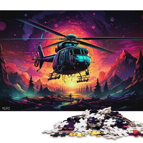 Puzzle für Kinder, Bunte Hubschrauber, 1000-teiliges Puzzle aus Karton für Erwachsene und Kinder ab 12 Jahren, tolles Geschenk für Erwachsene 38x26cm/1000 Teile von LiJianXXS