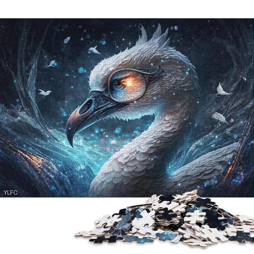 Puzzle für Kinder, Weißer Schwanenkrieger, Erwachsenenpuzzle 1000 Teile, Holzpuzzle für Erwachsene und Kinder ab 12 Jahren, Puzzle, tolles Geschenk für Erwachsene, 75 x 50 cm von LiJianXXS