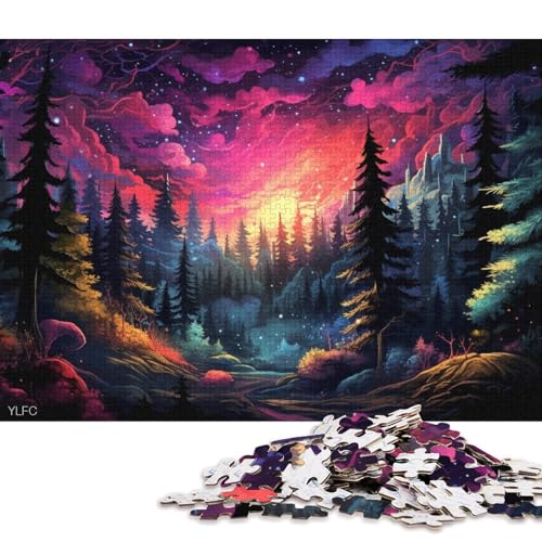 Puzzle für farbenfrohe Wälder, 1000-teiliges Puzzle aus Karton für Erwachsene und Kinder, tolles Geschenk für Erwachsene 38x26cm/1000 Teile von LiJianXXS