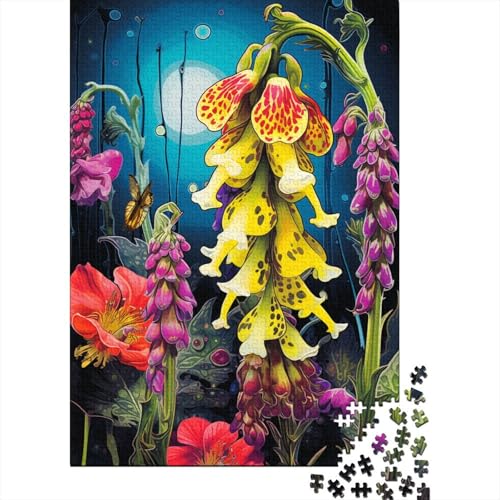 Puzzle mit 1000 Teilen, Gelb, Bunt, Psychedelisch, Rassel-Puzzle für Erwachsene, Holzpuzzle, Lernspiel, Herausforderungsspielzeug 29,53x19,69 Zoll von LiJianXXS