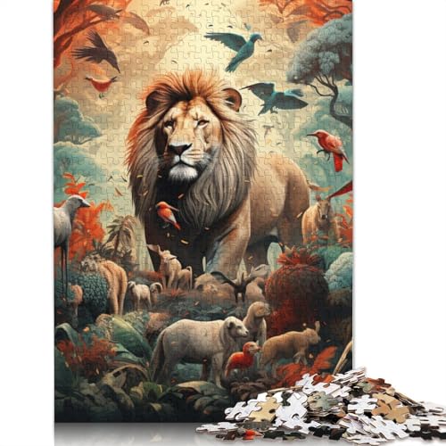 Puzzle mit 1000 Teilen, afrikanische Tiere, Puzzle für Erwachsene, Holzpuzzle, lustige Puzzlespiele, Größe: 75 x 50 cm von LiJianXXS