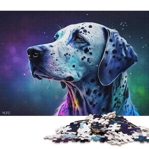 Puzzle mit 1000 Teilen, farbenfrohes Dalmatiner-Puzzle für Erwachsene, Holzpuzzle, anspruchsvolles Spiel 75x50cm/1000 Teile von LiJianXXS