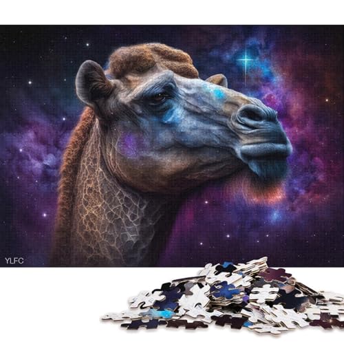 Puzzle mit 1000 Teilen, kosmisches Galaxie-Kamel-Puzzle, Kartonpuzzle, tolles Geschenk für Erwachsene (Größe 38 * 26 cm) von LiJianXXS