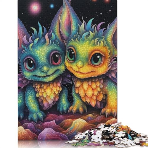 Puzzles Art Chamäleon 1000-teiliges Puzzle für Erwachsene, Kartonpuzzle, geeignet für Kinder ab 12 Jahren, Lernspielzeug, Familienspiele, Größe: 38 x 26 cm von LiJianXXS