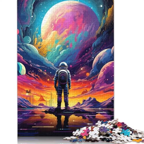 Puzzles Bunter Astronaut 1000-teiliges Puzzle für Erwachsene Kartonpuzzle Geeignet für Kinder ab 12 Jahren Lernspielzeug Familienspiele Größe: 38 x 26 cm von LiJianXXS