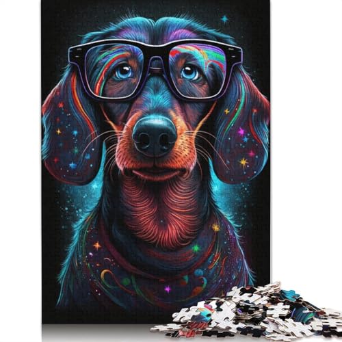 Puzzles Cosmic Chihuahua mit Brille, 1000 Teile, Puzzle aus Karton, geeignet für Erwachsene, lustige Puzzlespiele (Größe 38 x 26 cm) von LiJianXXS