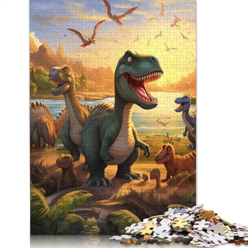 Puzzles Dinosaurierwelt 1000 Teile Puzzle für Erwachsene Kartonpuzzle Geeignet für Kinder ab 12 Jahren Lernspielzeug Familienspiele Größe: 38x26cm von LiJianXXS