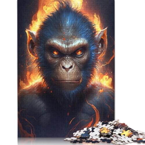 Puzzles für Erwachsene, 1000 Puzzles, Feuertier, AFFE, Puzzle für Erwachsene, Kartonpuzzle, Lernspiel für Erwachsene und Kinder, Größe: 38 x 26 cm von LiJianXXS