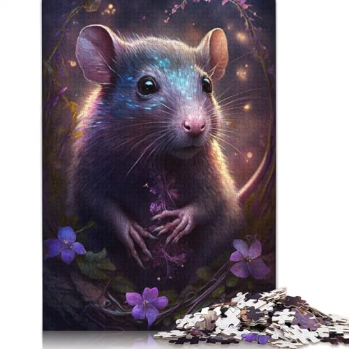 Puzzles für Erwachsene, 1000 Puzzles, Maus, Blume, Galaxie, Puzzle für Erwachsene, Holzpuzzle, Lernspiel für Erwachsene und Kinder, Größe: 75 x 50 cm von LiJianXXS