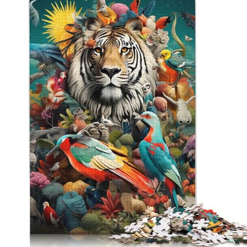 Puzzles mit Tiermotiven, Streifenhörnchen, 1000 Teile, Puzzle für Erwachsene, Holzpuzzle, geeignet für Kinder ab 12 Jahren, Lernspielzeug, Familienspiele, Größe: 75 x 50 cm von LiJianXXS