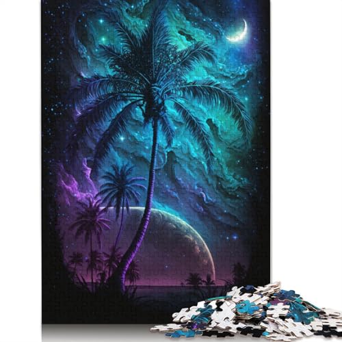 Puzzlespiel mit 1000 Teilen, Galaxy Art, Strand-Puzzle, Geschenk, Holzpuzzle, Heimdekoration (Größe 75 x 50 cm) von LiJianXXS