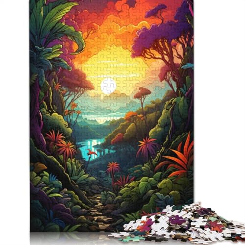 Puzzlespiel mit 1000 Teilen, farbenfrohes psychedelisches Dschungel-Puzzle für Erwachsene, Kartonpuzzle, anspruchsvoll, Aber unterhaltsam und humorvoll, 38 x 26 cm von LiJianXXS