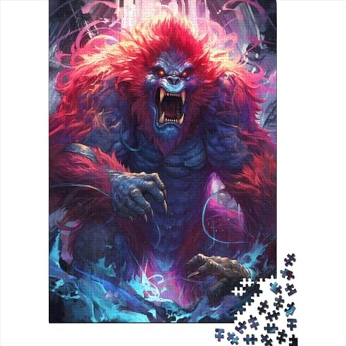 Riesiger Gorilla mit Superkräften, 1000-teiliges Puzzle für Erwachsene, Holzpuzzles, nachhaltiges Puzzle für Erwachsene | Spiele (Größe 75x50 cm) von LiJianXXS