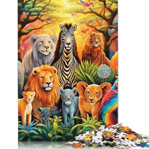 Tierpuzzle, Bunte Hunde, 1000 Teile, Puzzle für Erwachsene, Holzpuzzle für Erwachsene und Kinder ab 12 Jahren, Spielzeug, Denkspiel, Größe: 75 x 50 cm von LiJianXXS