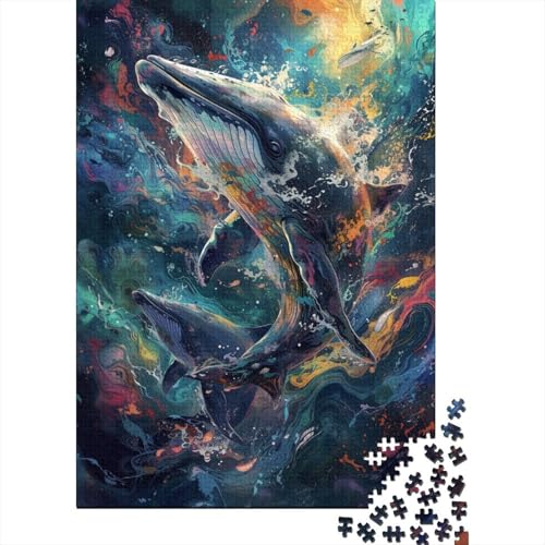 Wale in der Galaxis, 1000-teiliges Puzzle für Erwachsene, Teenager und Kinder, 1000-teiliges Familienspiel, Puzzle-Herausforderungsspielzeug, Größe: 75 x 50 cm von LiJianXXS