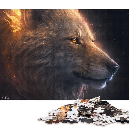 für Erwachsene, 1000-teiliges Puzzle, Geschenke für Wolf und Löwe, Kunst-Puzzles für Erwachsene und Kinder, Holzpuzzle, Lernspielzeug (Größe 75 * 50 cm) von LiJianXXS