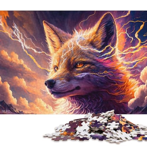 für Erwachsene, 1000-teiliges Puzzle, Kunsttiere, weißer Fuchs, Puzzle für Erwachsene, Holzpuzzle, Lernspiele für Erwachsene und Kinder 75x50cm/1000 Teile von LiJianXXS