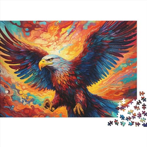 für Erwachsene, 1000-teiliges Puzzle mit Buntem Adler, für Erwachsene, Holzpuzzle, Familienspiele, Weihnachts- und Geburtstagsgeschenke, Größe 50 x 75 cm von LiJianXXS