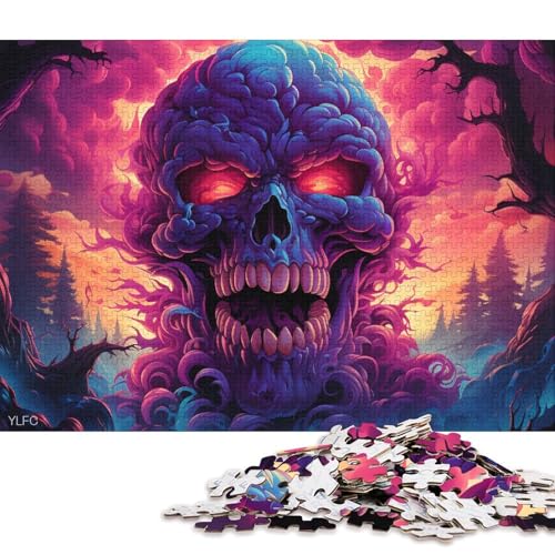 für Erwachsene 1000-Teile-Puzzle-Geschenke Rosen und Totenköpfe Puzzle für Erwachsene und Kinder Papppuzzle Lernspielzeug (Größe 38 * 26 cm) von LiJianXXS