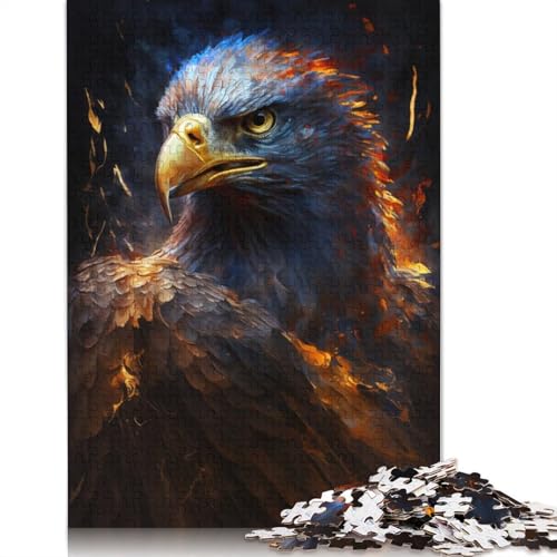 für Erwachsene 1000-teiliges Adler-Feuer-Puzzle für Erwachsene Holzpuzzle Lernspiel für Erwachsene und Kinder Größe: 75 x 50 cm von LiJianXXS