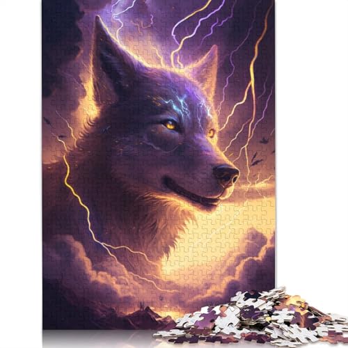 für Erwachsene 1000-teiliges Fantasy-Husky-Hundepuzzle für Erwachsene Holzpuzzle Lernspiel für Erwachsene und Kinder Größe: 75 x 50 cm von LiJianXXS