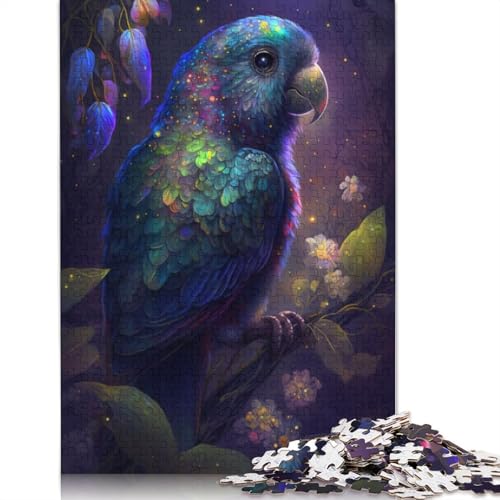 für Erwachsene 1000-teiliges Papageien-Blumenuniversum-Puzzle für Erwachsene Holzpuzzle Lernspiel für Erwachsene und Kinder Größe: 75 x 50 cm von LiJianXXS